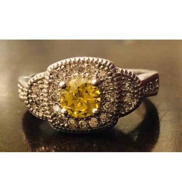 Jewelry - New Lab-Created Yellow Citrine CZ Silver Ring 6
